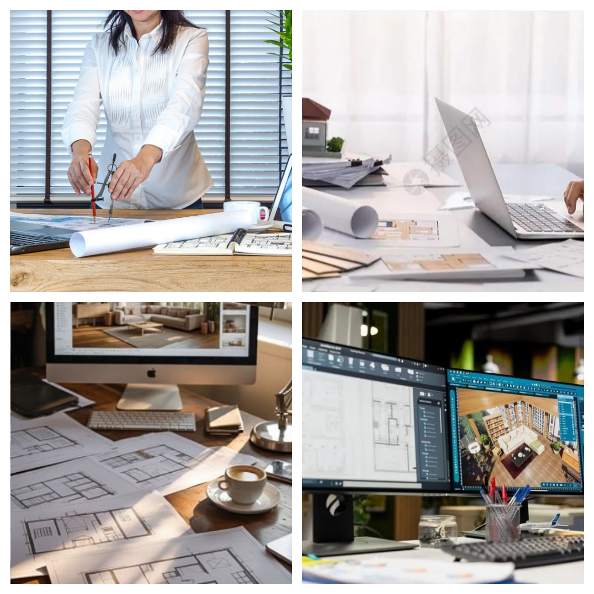 Pre-sales service collage: design planning, floor plans and 3D rendering work